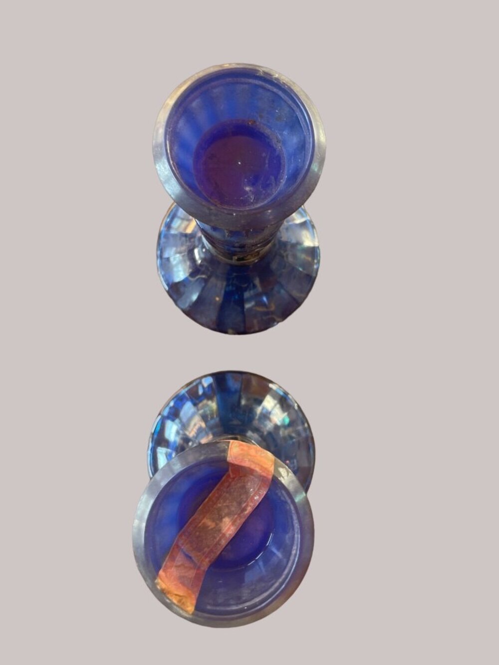Imported McGill Canadian Whiskey 2 Cobalt Blue Decanters Bottled by James B Beam - Picture 9 of 10